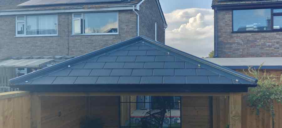 Slate roof on bespoke garden room